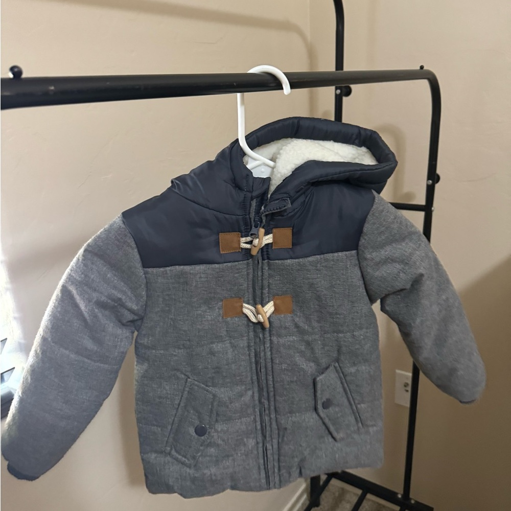 Gray Kids Jacket with Hood